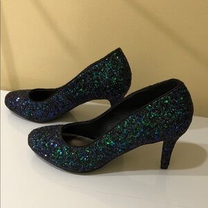Michael Antonio Black iridescent Women’s night evening pumps women Heels 7.5